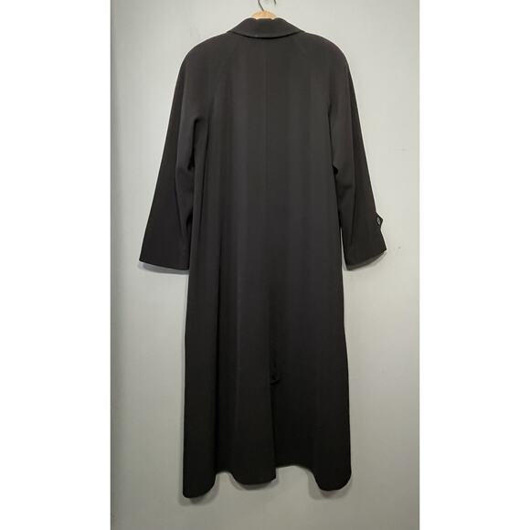Vintage Worthington Trench Coat Womens Size 10 Black Long Classic Dark Longline - Picture 4 of 11